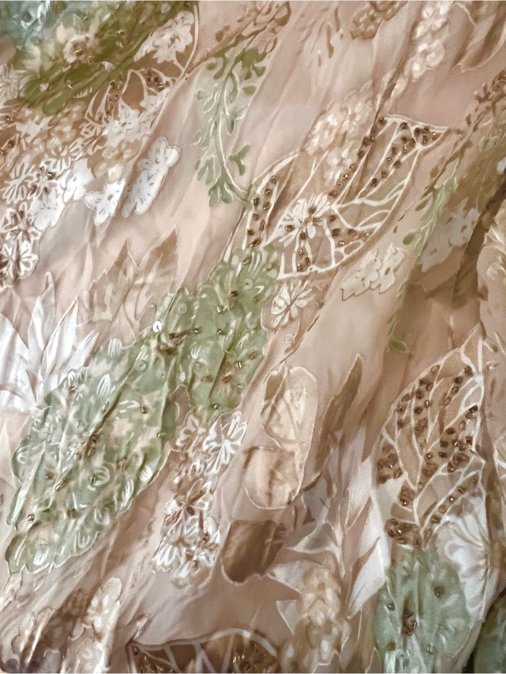 Vintage Alex Evenings Sequin Floral Lace Beaded Formal Gown Dress Size 18 Euro - Picture 10 of 13